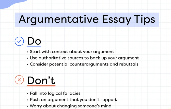 The do's and dont's in an arguememntative essay